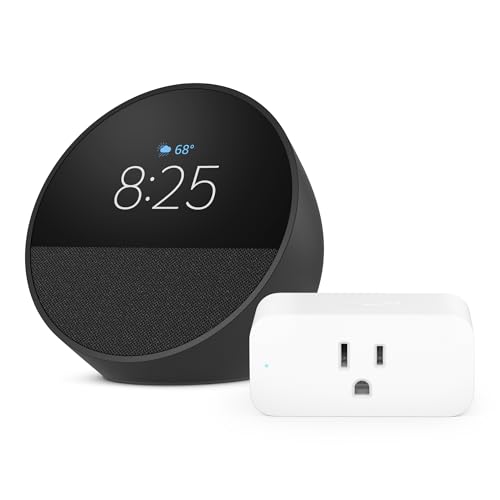 Amazon All-New Amazon Echo Spot (2024 Release) In Amazon Black Bundle With Amazon Smart Plug cover