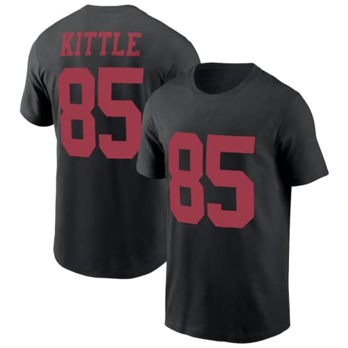 George Kittle #85 San Francisco Football Cotton Shirt Jersey (2XXL Black)