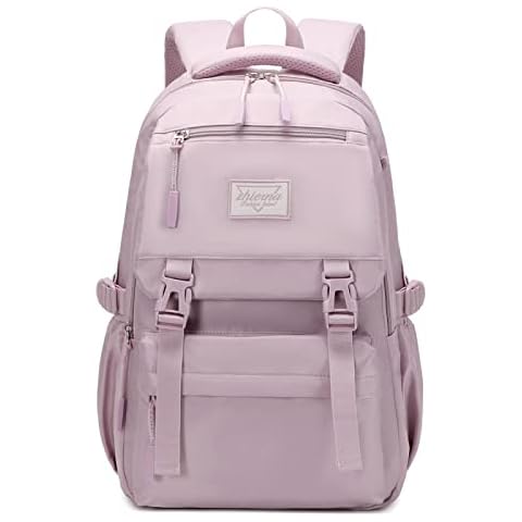 SIVENKE School Backpack Girls Boys School Bags Nylon Waterproof Women's Backpack for 15.6 Inch Laptop Daypack, Purple Cover