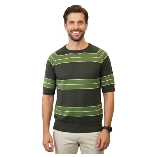 Unknown oem Kurt Cobain Sweater Green Striped Shirt Costume Nirvana Smells Like Teen Spirit, Medium