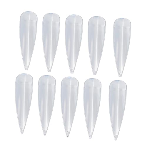 ASAKKURA 500pcs Clear Shape Fake Nail Tips Half Cover Artificial Nails Easy to Shape File Paint Gel for All Skill Levels