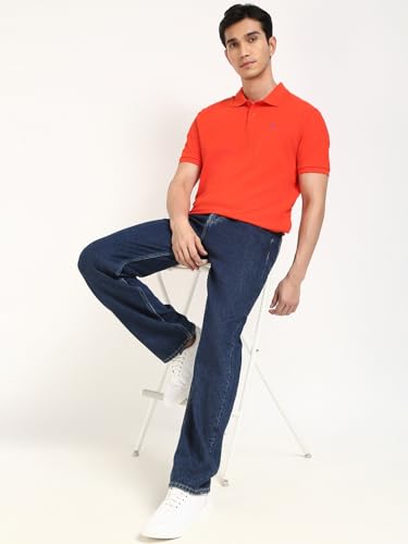 Image of Solid Regular fit Cotton Polo t-Shirt