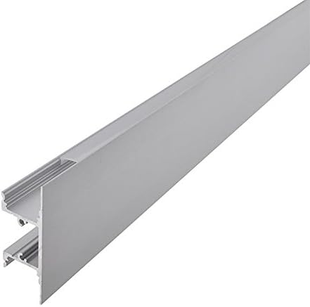 Aluminum Channel System with Cover, End Caps, and Mounting Clips, for LED Strip Installations, Up/Down Indirect, Pack of 5x 1m Segments, 1904-UDI