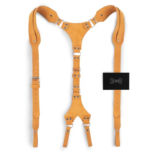 Image of Hide & Groom, Riveted Suspenders with Adjustable Size Straps, Full Grain Leather, Handmade