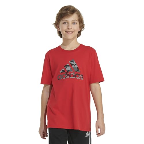 Image of adidas Boys Short Sleeve Camo Logo Tee