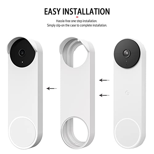 Image of Silicone Case for Google Nest Hello Doorbell (Battery) 2021 Cover - Weatherproof Protective Nest Doorbell Silicone Skin Case (White)