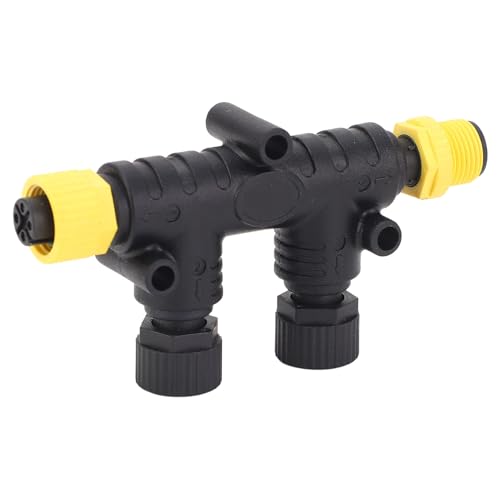 for NMEA 2000 2 Ports T Connectors IP67 Water Metal Nut 5 Pin Backbone Drop Cable Tee Connector for Lowrance Networks