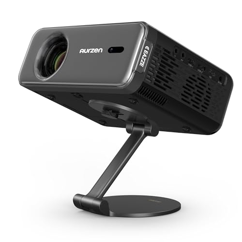 Image of Aurzen EAZZE D1 Pro Smart Projector with Foldable Stand, dbx-tv Total Sonics & Dolby Audio, NetfIix Official, Auto Focus & Keystone, Authentic 350 ANSI 1080P Projector