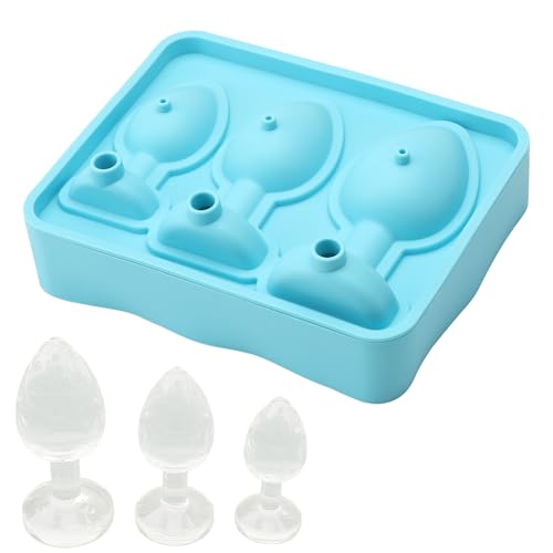 Silikon Analplug Shaped Eiswürfelform Lustig Backform Eiswürfelform Silikon Funny Puddingform Kuchenform Backform Neuheit Butt Plug geformt Eiswürfelschale für Eiswürfel DIY Zubehör