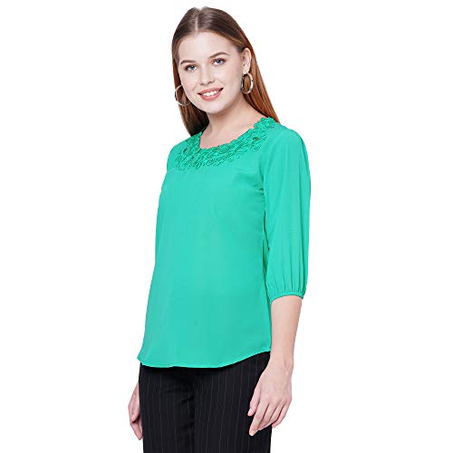 Image of GO-4 IT Women's Top with Cutwork Embroidery in Neck