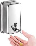 LSWYYP Commercial Wall-Mounted Soap Dispenser Stainless Steel Large Capacity 500ML for Hand Soap Anti-Rust Design for Bathrooms Hotels Restaurants or Home Use (Chrome)