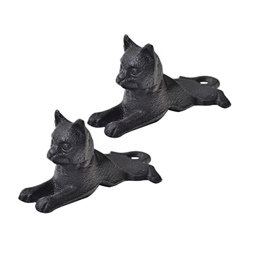 Butées de porte en fonte noire Gatuida chat lot de 2 décoratives et robustes