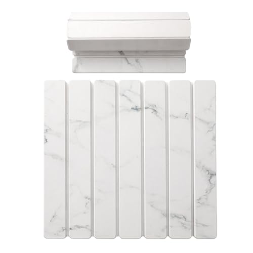 Alfombrilla De Secado Para Platos - Alfombra Absorbente Del Baño | Almohadilla Plegable Tierra De Diatomeas - Para Uso En La Casa Y El Hogar Apartamento Baño Lavabo Encimera Y Ducha