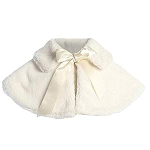 Girl’s Soft Faux Fur Cape in Black, White or Ivory (Infant 6-24 Month)(Girls 2-12)