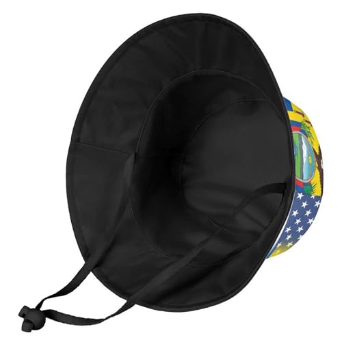 American and Ecuador FlagChildren's Bucket Hat for Boys and Girls, Breathable Summer Beach Hat54cm2