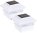 Reusable Revolution Solar Powered LED Post Cap Light for 4 x 4 PVC Posts (White, 2 Pack)