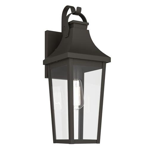 Kichler 20 Inch Cleary 1 Light Outdoor Modern Traditional Wall Light, with Clear Glass in Olde Bronze, Waterproof Aluminum, (20" H x 7" W), 59194OZ