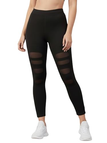 Image of BLINKIN Women's Sports Tights & Leggings with Mesh Insert : Ideal Gym Wear for Woman Active Wear, Yoga & Fitness - The Ultimate Gym Pants for Women Workout (5001)