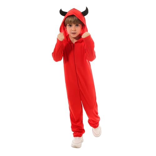 JokeLomple Conjunto de disfraz para niños para fiesta de Halloween, disfraz de actuación de Halloween (Red, L)