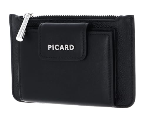 Porte-monnaie Picard cuir noir Embrace 1 wallet : grand portefeuille cuir véritable rigide