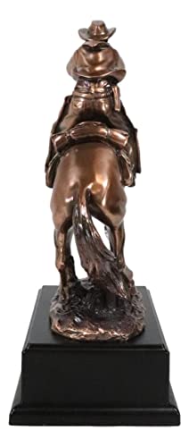 Estatua Vaquero a caballo en resina electrochapada bronce miniatura 6