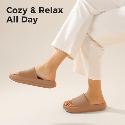 Image of Leevar Cloud Slides for Women and Men - Soft, Comfy, Relax Cloud Slippers, Thick Sole, Non-slip Slides for Men, Easy to Clean, Shower, Swimming, Beach, Indoor and Outdoor Slides for Men