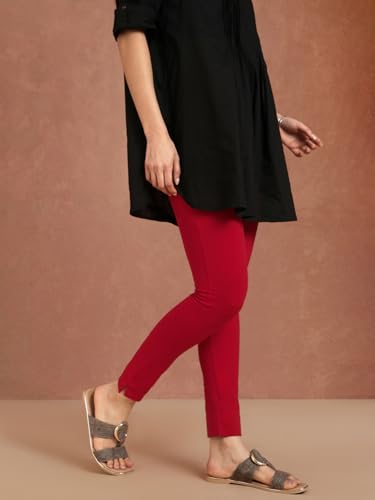 Image of TWIN BIRDS Regular Fit Cotton Blended Fabric Sleek Ethnic Knitted Kurti Pant with Functional Pocket for Women