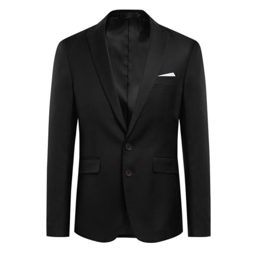 Allthemen Anzugjacke Herren Slim Fit Sakko Modern Blazer für Business Hochzeit Freizeit Schwarz M