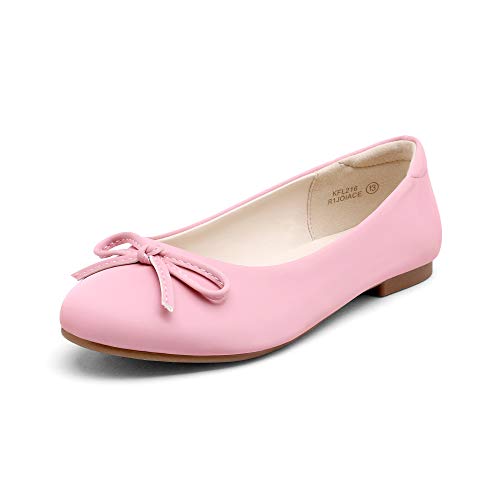 Dream Pairs Girls Dress Shoes Ballet Flats Slip-on Fashion Bow Flower Girl Shoes for Wedding, School, Party, Birthday 12 Little Kid Black