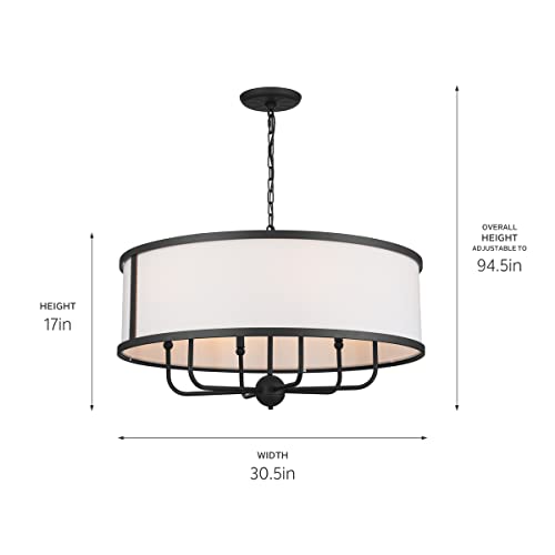 Kichler Heddle 30.4 Inch 6 Light Chandelier In Textured Black #TOP4