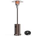 48,000 BTU Propane Patio Heater with Sand Box, Outdoor Heater with Wheels, Double Layer Stainless Steel Burner and Safety Protection System, for Home and Commercial, Brown