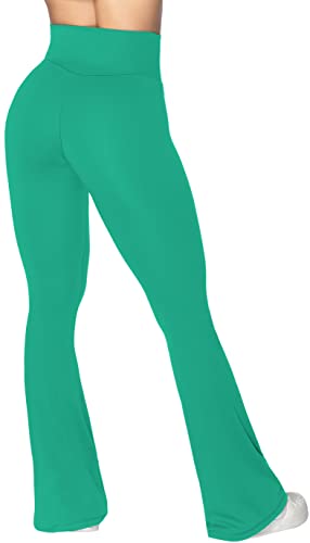 Image of Sunzel Flare Leggings, Crossover Yoga Pants with Tummy Control, High-Waisted and Wide Leg