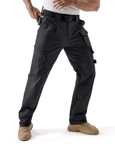 IGOLUMON Men's Stretch Tactical Work Pants, Breathable Ripstop Cargo Pants with 15 Pockets, Construction EDC Hiking Pants - Image 3