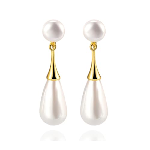 Reviews de Aretes de Gota , tabla con los diez mejores. 45 arete de perlas ovaladas, arete colgantes de perlas, arete de perlas sintéticas, arete de gota para mujer, regalos elegantes (blanco 02)