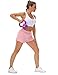 Mancreda Women's Running Shorts with Liner 3 Zipper Pockets Elastic Workout Athletic Gym Yoga Shorts(PK,M) Pink