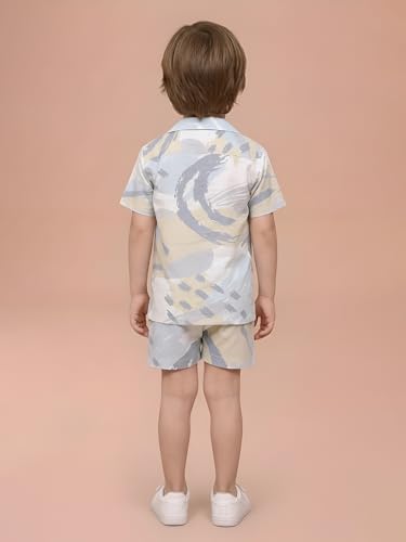 Image of POLKA TOTS 100% Cotton Co-Ord Set for Boys | Half Sleeve Shirt & Shorts Beach Outfit for Kids | Ultra-soft & Breathable Summer Clothes for Toddler & Baby Boy | Casual Dress & Printed Nightwear Set