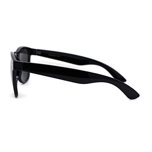 SA106 Hipster Trendy Oversize All Black Horn Rim Plastic Sunglasses3