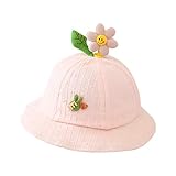 PAOMIAN Strandhut Kinder Sommerhut Hut Sommer Sonnenhut Baby UV Schutz 50 Faltbar Atmungsaktiver Fischerhut Outdoorhut Döll Sonnenhut Sterntaler Schirmmütze mit Nackenschutz