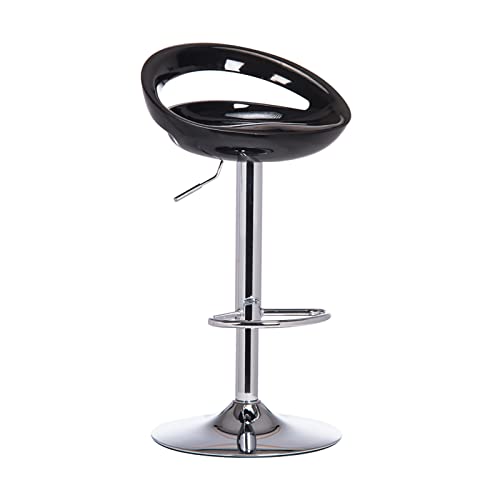 Taburete de bar contemporáneo de plástico blanco de altura ajustable con parte trasera redondeada y base CH, diseño moderno y elegante, perfecto para barras de cocina y hogar (color: 04)