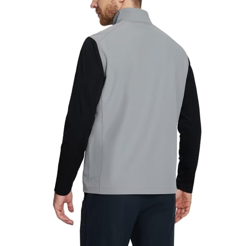 Image of M MAELREG Mens Vests Outerwear Windproof Lightweight Softshell Vests Zip Pockets Sports Sleeveless Jacket Golf Vests for Men