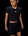Nike Women's Sportswear Chill Knit Cropped T-Shirt, Black/White, XX-Large