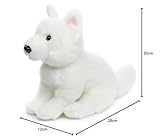 Uni-Toys - Weißer Schweizer Schäferhund Welpe, sitzend (ohne Leine) - 26 cm (Höhe) - Plüsch-Hund, Berger Blanc Suisse - Plüschtier, Kuscheltier