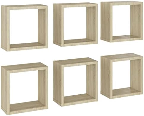vidaXL 4x Wall Cube Shelf Home Living Room Furniture Shelving Ledges Storage Hanging Floating Shelf Wall Unit Cube Organiser Set Black