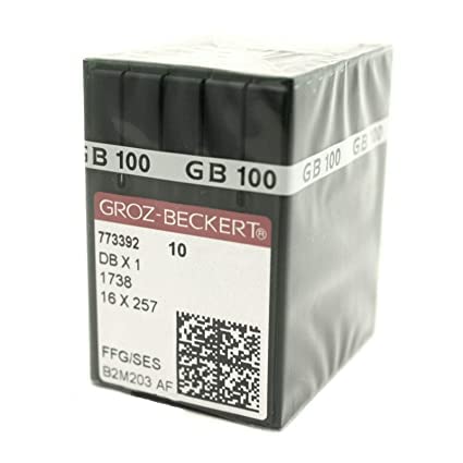 GROZ-BECKERT by United Sewing Trade DB X 1/1738/16X257/ 773392 Point: FFG/SES Sewing Machine Needle for Single Needle Industrial Sewing Machine (Size)