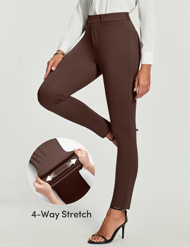 IUGA Stretchy Work Pants Women Pull On Skinny Dress Pants Women Slim Fit Office Teacher Business Casual Outfits with Pockets3