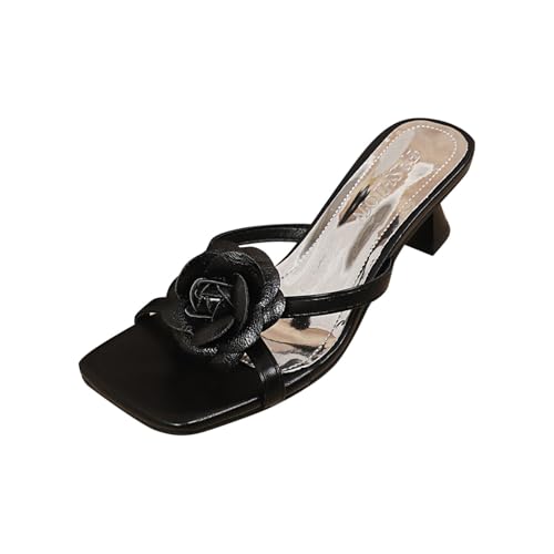 Sandales à talon aiguille femme noir 36.5 EU | Nu-pieds bout ouvert style décontracté