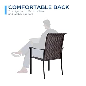 VICLLAX Patio Rattan Dining Chairs Set of 2, Outdoor High Back Wicker Dining Chairs for Garden Deck Yard Front Porch, Black Frame/Brown Back& Seat 31IrpDtbHXL. SS280