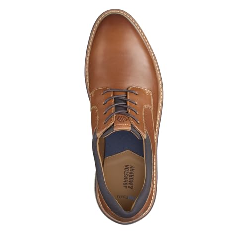 Johnston & Murphy Men's Algood Plain Toe Shoe, Tan Full Grain, 12 M2