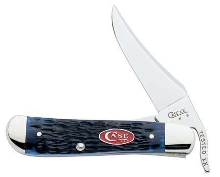 CASE XX WR Pocket Knife Navy Blue Jigged Bone Russlock Item #7057 - (61953L SS) - Length Closed: 4 1/4 Inches