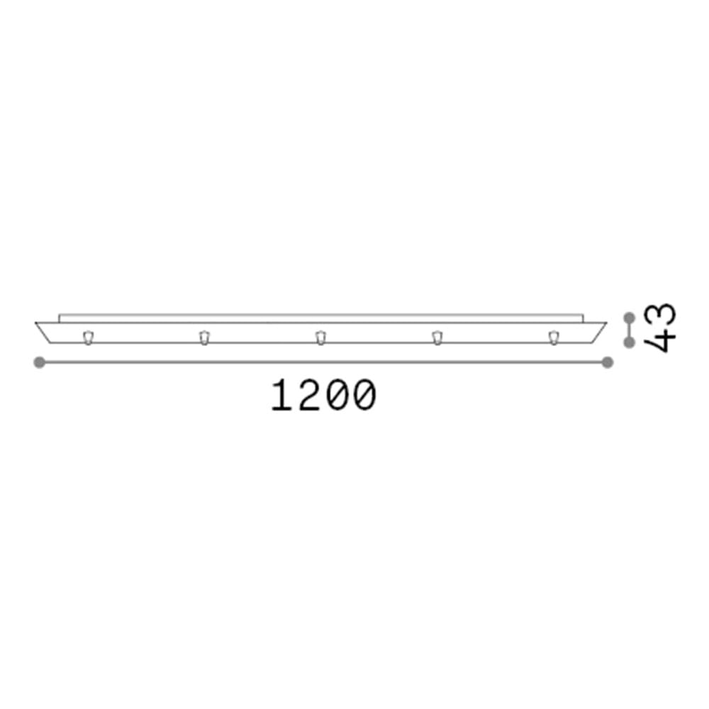 IDEAL LUX ROSÓN LINEAL 5 LUCES Latón Bruñido Lámpara 285719